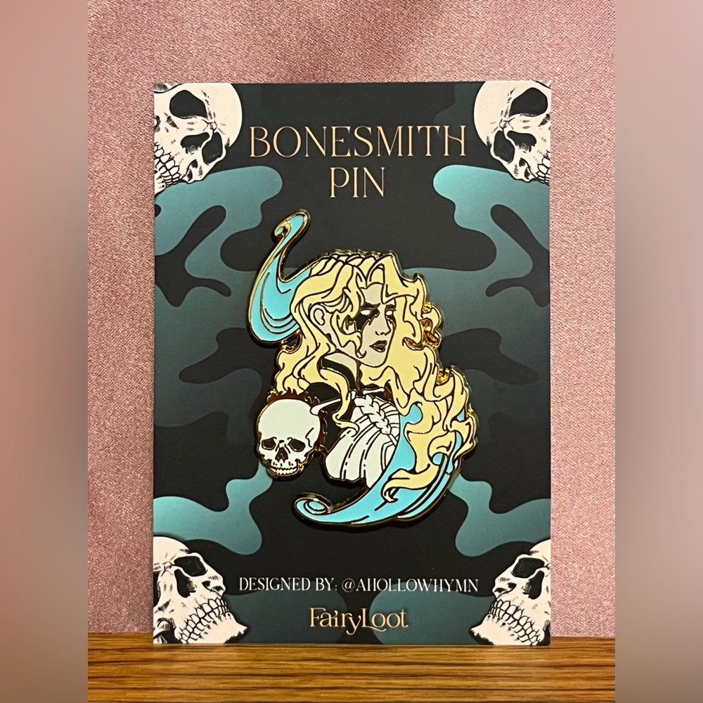 Fairyloot Bonesmith Glow in the Dark Enamel Pin NWT